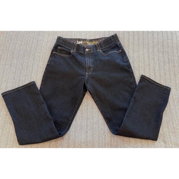 Lee Womens Dark Wash Bootcut Jeans Size 12 Cotton Blend Stretch Denim Casual Eve - Picture 4 of 12